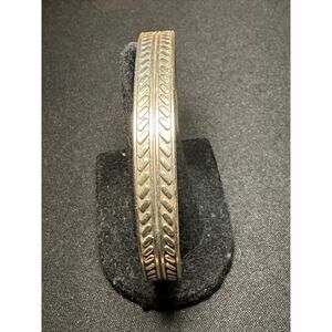 Vintage 925 Silver 25g Braided Cuff Bracelet Wheat Design 7in